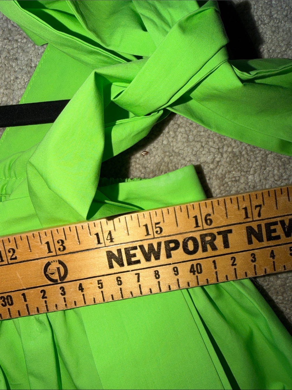 Christopher John Rogers Tie Strap High-Low Babydoll Dress Vibrant Green XXS - Picture 7 of 8